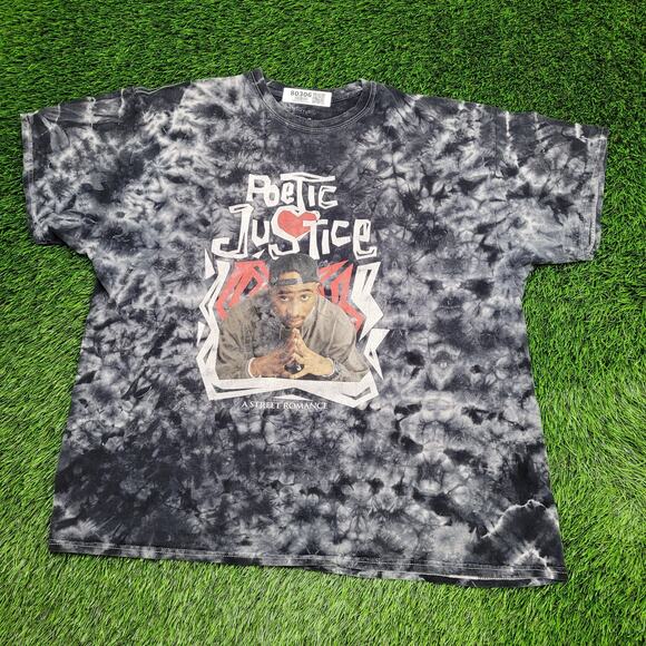 2PAC Tupac-Shakur Tie-Dye Shirt Womens 2XL 24x27 Gray - Picture 1 of 12